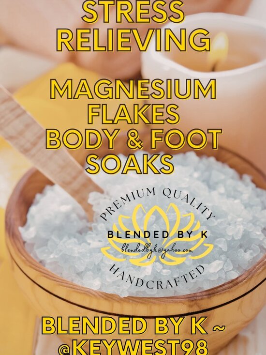 Hand Crafted Other - Stress Relieving Magnesium Flake Body & Foot Soaks - 20 oz